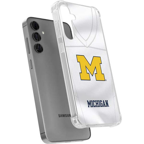 University of Michigan White Jersey Galaxy S24 Plus Clear Case